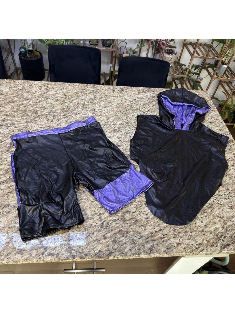 Men's Black and Purple Fancy-dres